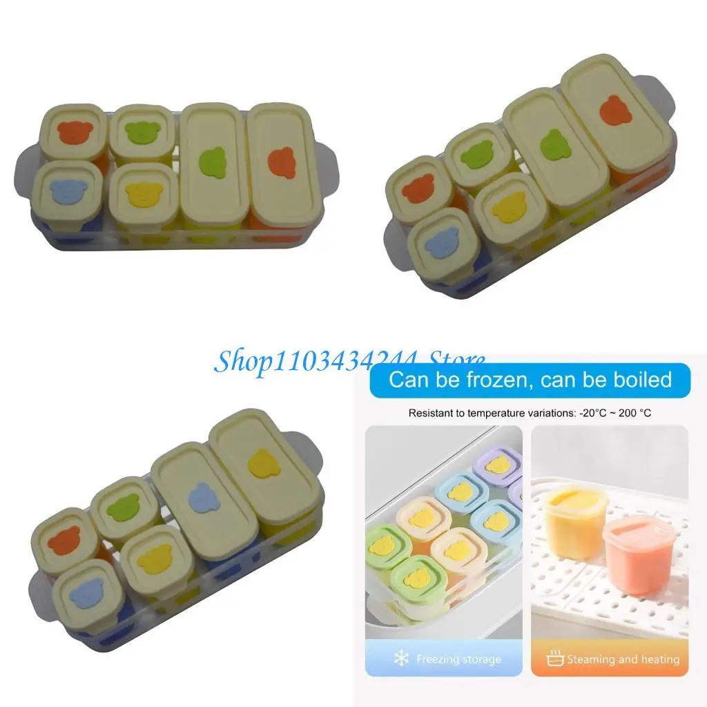  Silicone Freezer Tray for Homemade Baby Puree Steam Cooker Compatible and Nonslip Base