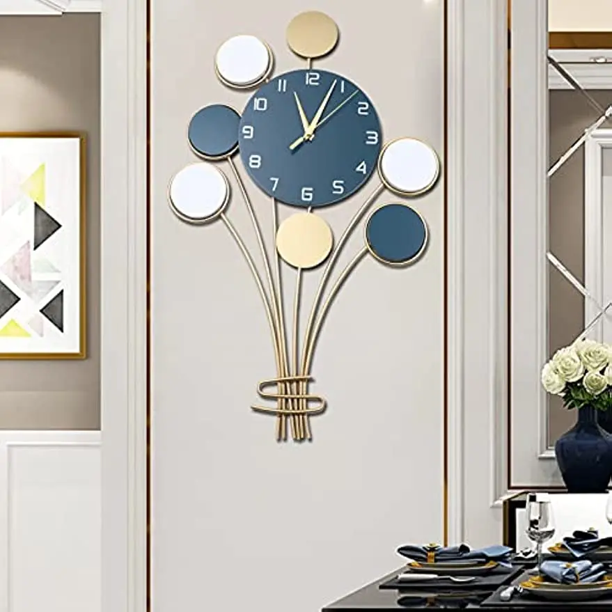 Large  Modern Silent Non Ticking Wall Clock Metal Decorative Wall Clocks For Home Decoration