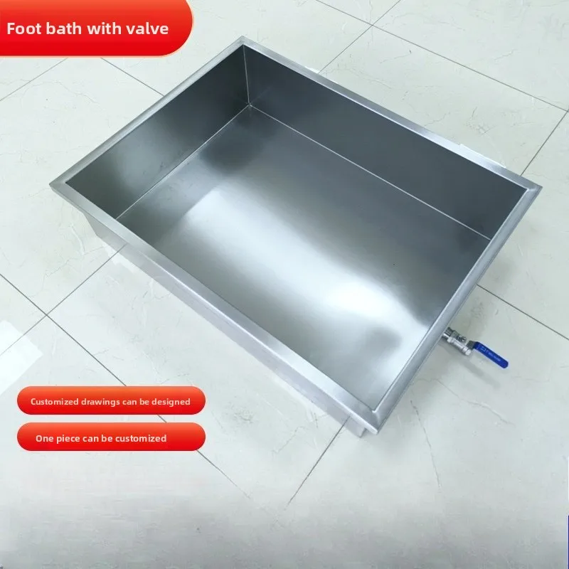 Stainless steel foot bath disinfection pool, pad sole sink food factory step foot bath
