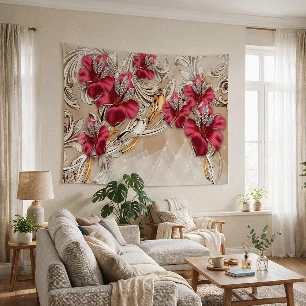 Großer tropischer Blumen-Wandt – Interior Design Home Bewertung und Preis