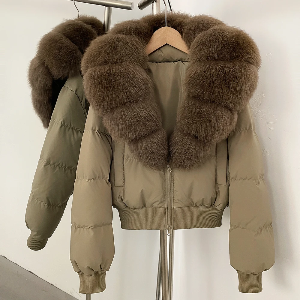 

Down Coat with Hood Duck Down Jacket Women Trend 2025 Parka with Natural Fur Winter Women's Clothing Women's Demi-season Jacket