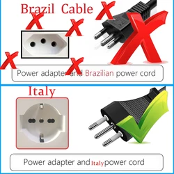 high-power AC Power Cord Lead 3 Pin Italian cable European PLUG PC host LCD LED Cable Prong Laptop,1.5M Pure copper power cord