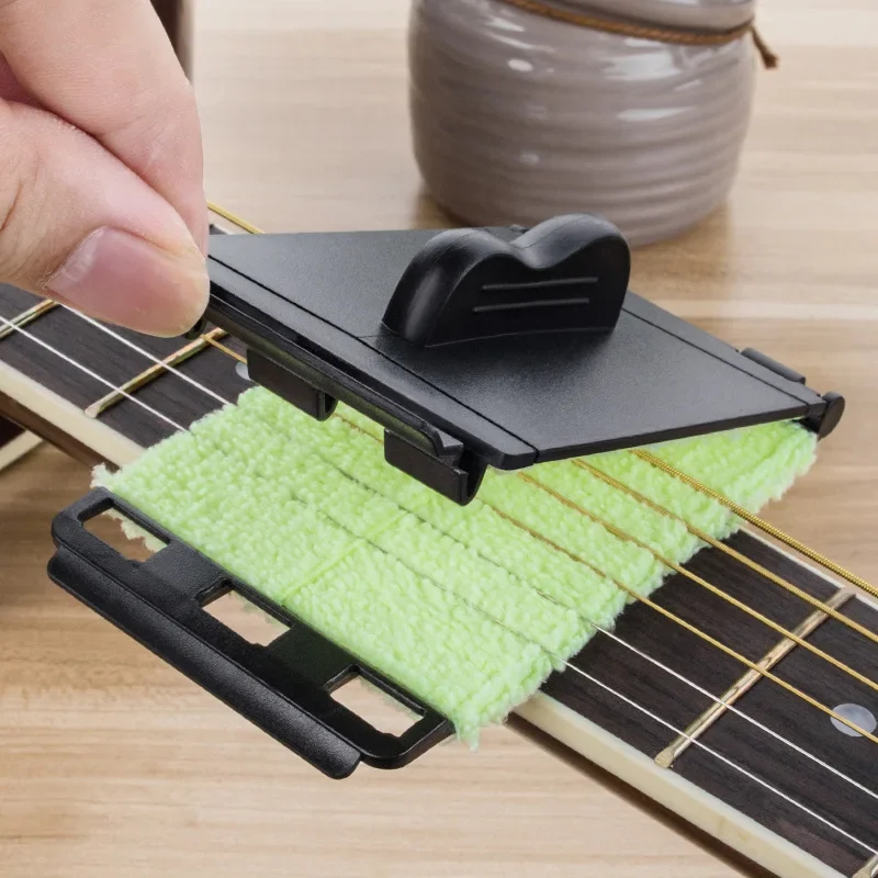 Acoustic Electric Guitar Bass Strings Cleaner Brush Board Scrubber Fingerboard Rub Cleaning Tool Maintenance Care Accessories