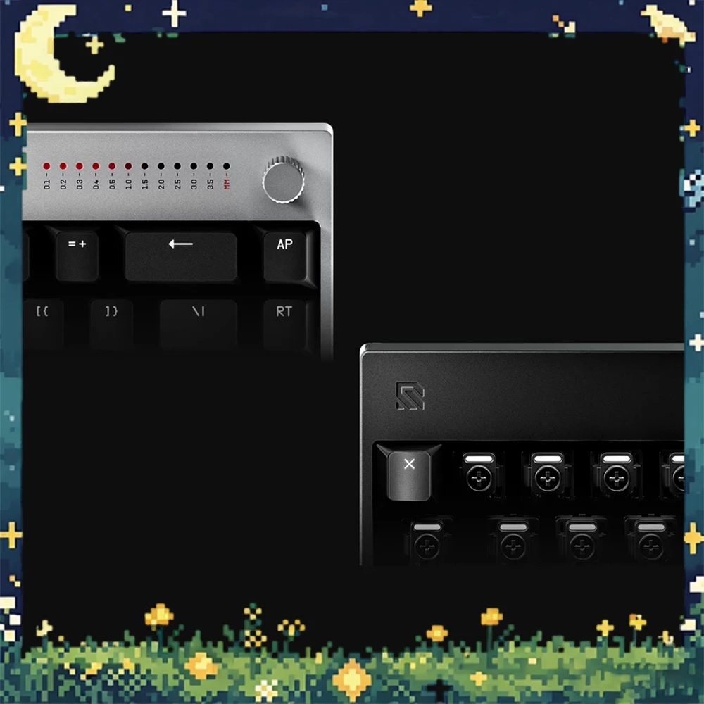 Teclado para jogos WALLHACK K-001 com interruptor magnético, taxa de polling de 8000 Hz, teclas substituíveis, layout 65% e interruptores mecânicos co