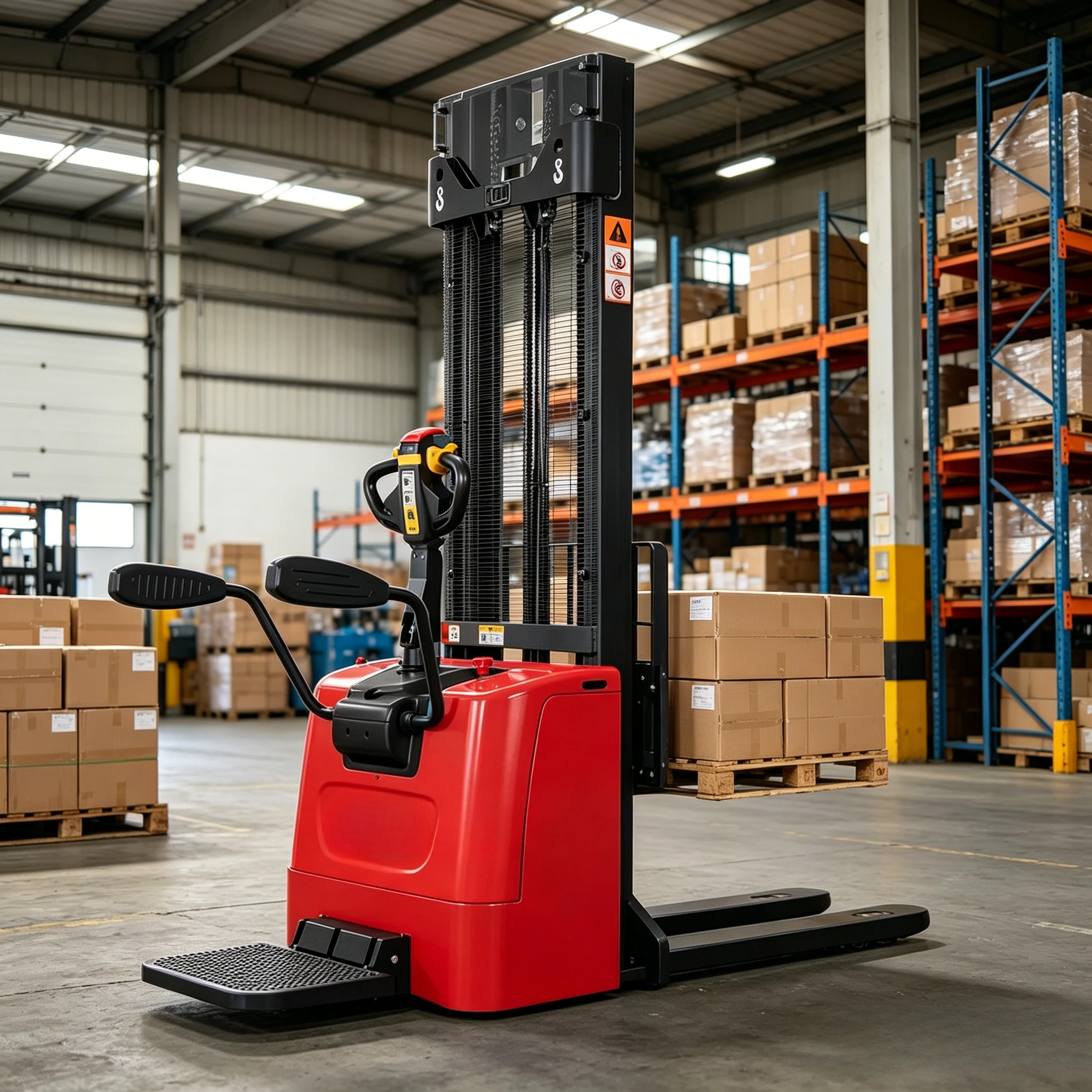 Customized Heavy-Duty 2Ton Electric Stacker 2000kg Load 3900mm Max Lift for Logistics Yards Stacker Narrow Aisle Walkie Stacker