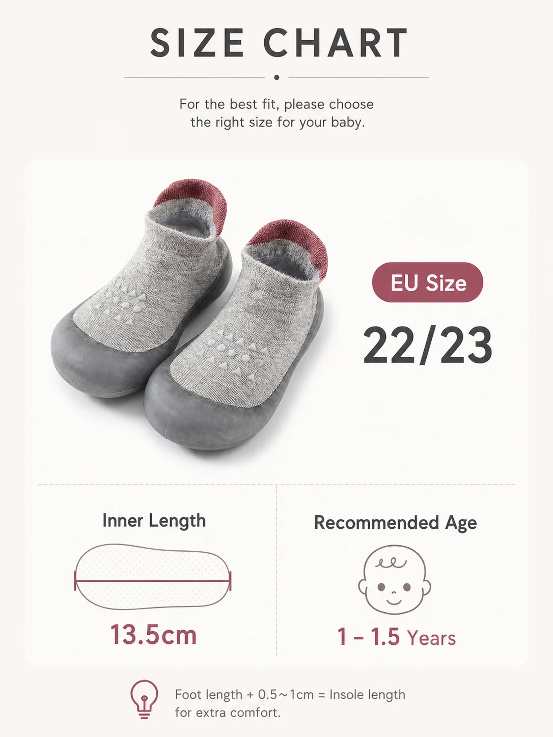 Baby-Socken-Schuhe für Jungen und Mädchen, rutschfeste Gummisohle, erste Schuhe für Kleinkinder, atmungsaktive, elastische, weiche Hausschuhe für Babys. – Detail 10