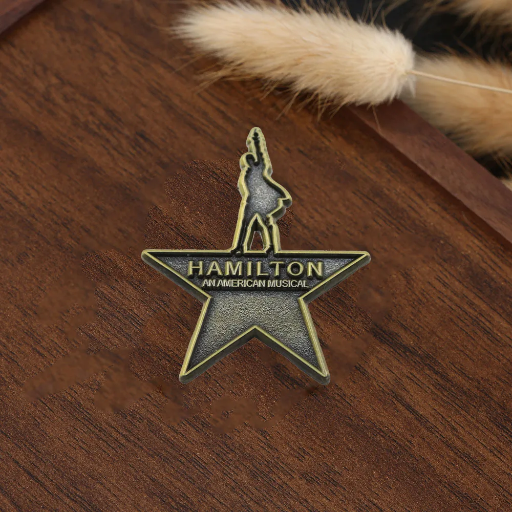 Great Musical HamiltonS Enamel Pins Fashion Pentagram Musical Theme Badge Fans Collection Commemorative Decoration Brooch Gift