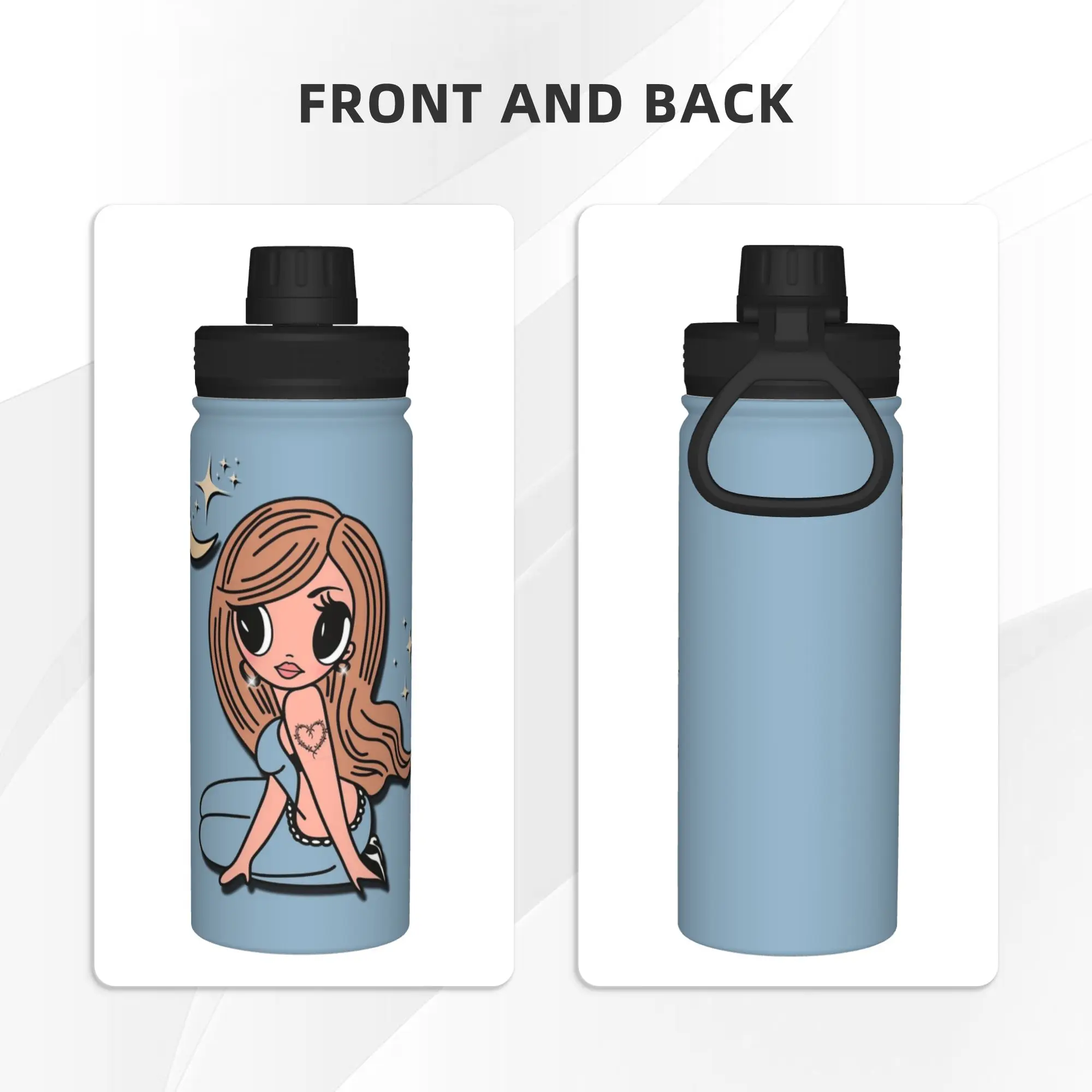 Singer Karols G 18OZ Sports Insulated Kettle  Coffee Cups Vacuum Flask Double Wall Mug Water Bottle