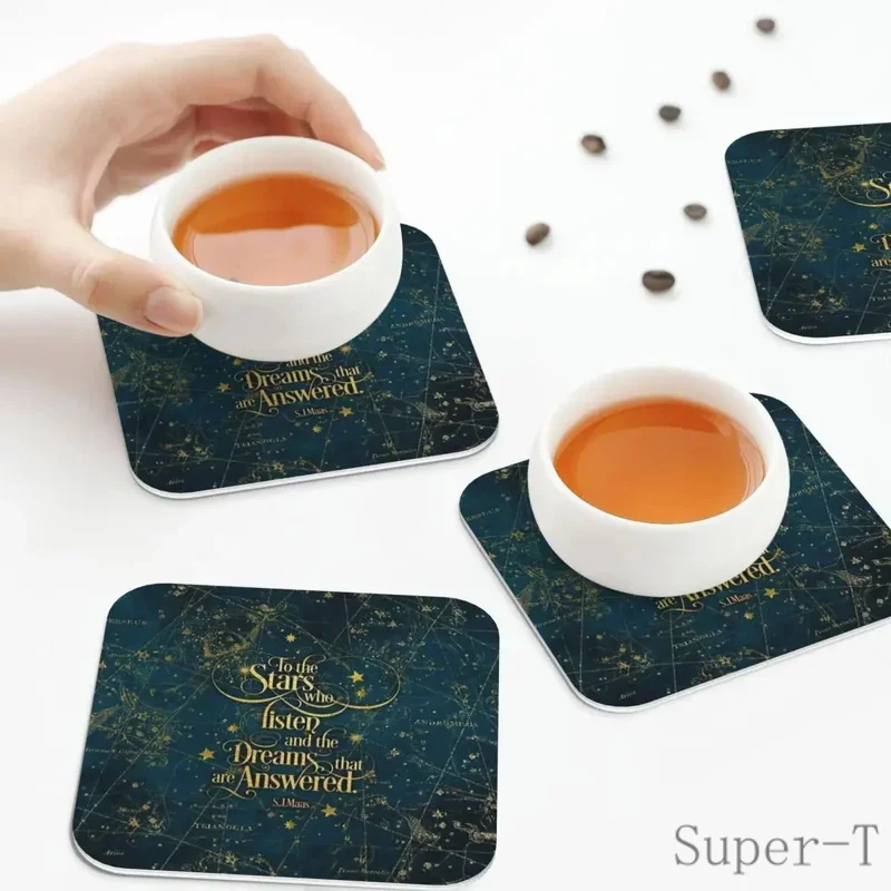 Sarah J Maas A Court Of Thorn And Roses Coasters Kitchen Placemats Insulation Cup Coffee Mats For Decor Home Tableware Pads