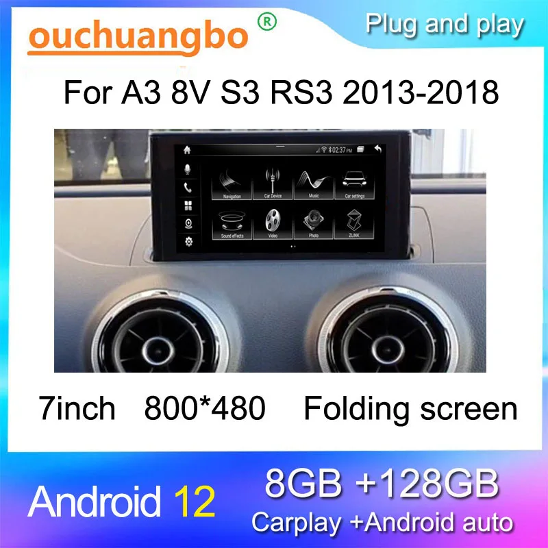 

Ouchuangbo радио рекордер для RHD LHD 7 дюймов A3 8V S3 RS3 2013-2018 sportback Стерео GPS навигация складной экран мультимедиа