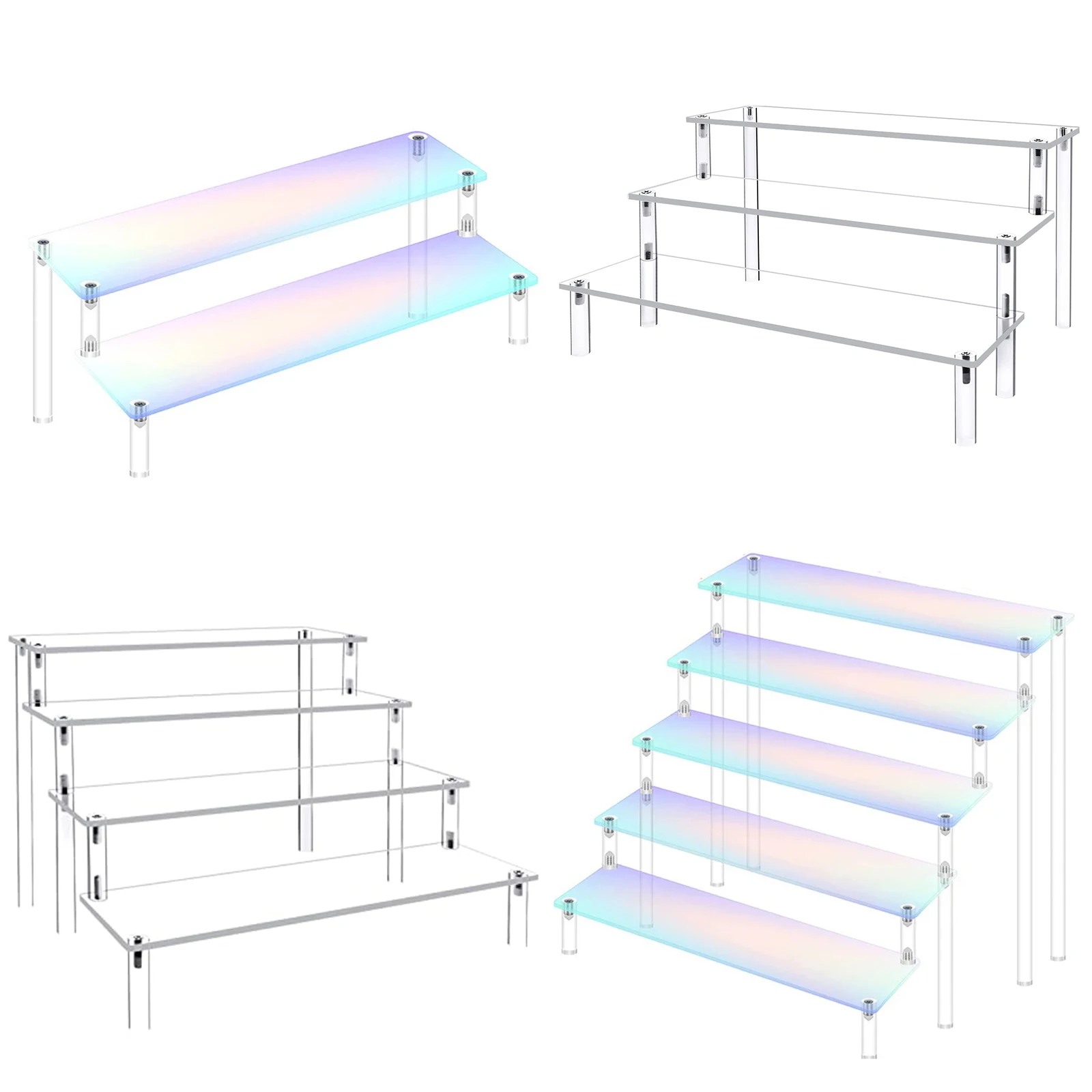 

Acrylic Display Stand for Amiibo Funko POP Figures,Clear Display Riser Shelf for Cupcake,Perfume,Doll,Cosmetic Storage Holder