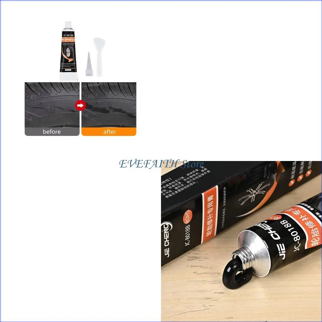 

124B Надежная паста для ремонта шин 30 мл/50 мл Раствор для ремонта шин Простота в использовании для быстрого устранения утечек