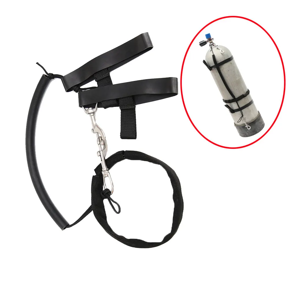 Scuba Tank Cylinder Stage Bottle Rigging Sidemount Strap with Clamp and stainless steel Clips