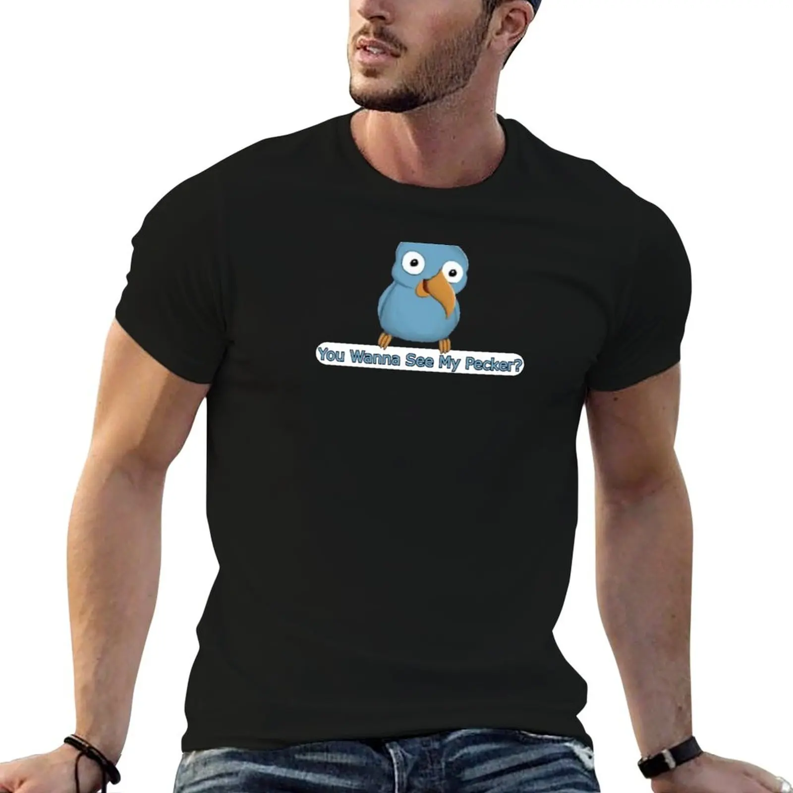 You Wanna See My Pecker? bird T-Shirt sweat boys whites Short sleeve tee men