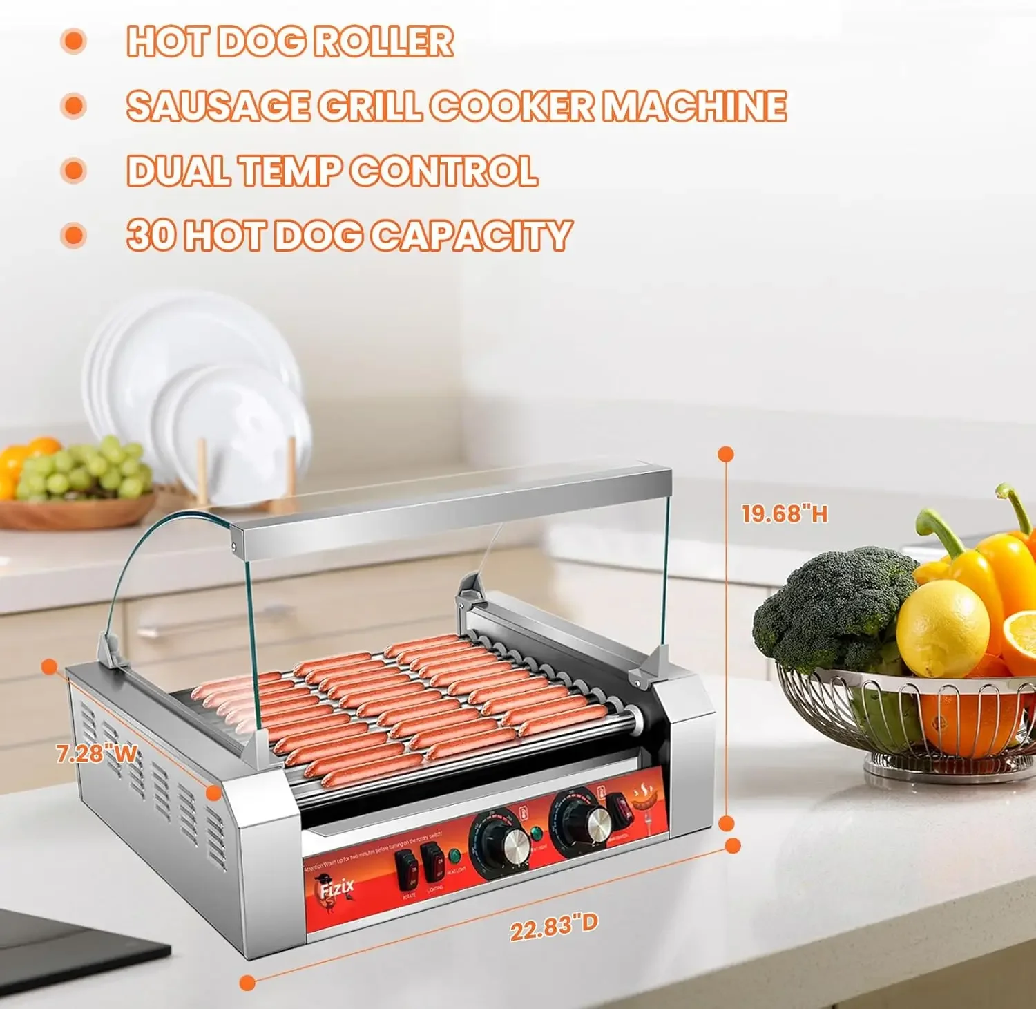 Commercial Hot Dog Rollers,11 ลูกกลิ้ง 30 Hotdog Roller Grill,สแตนเลสสตีลสุนัขร้อนเครื่องฝุ่น,สุนัขร้อน Roller Mach