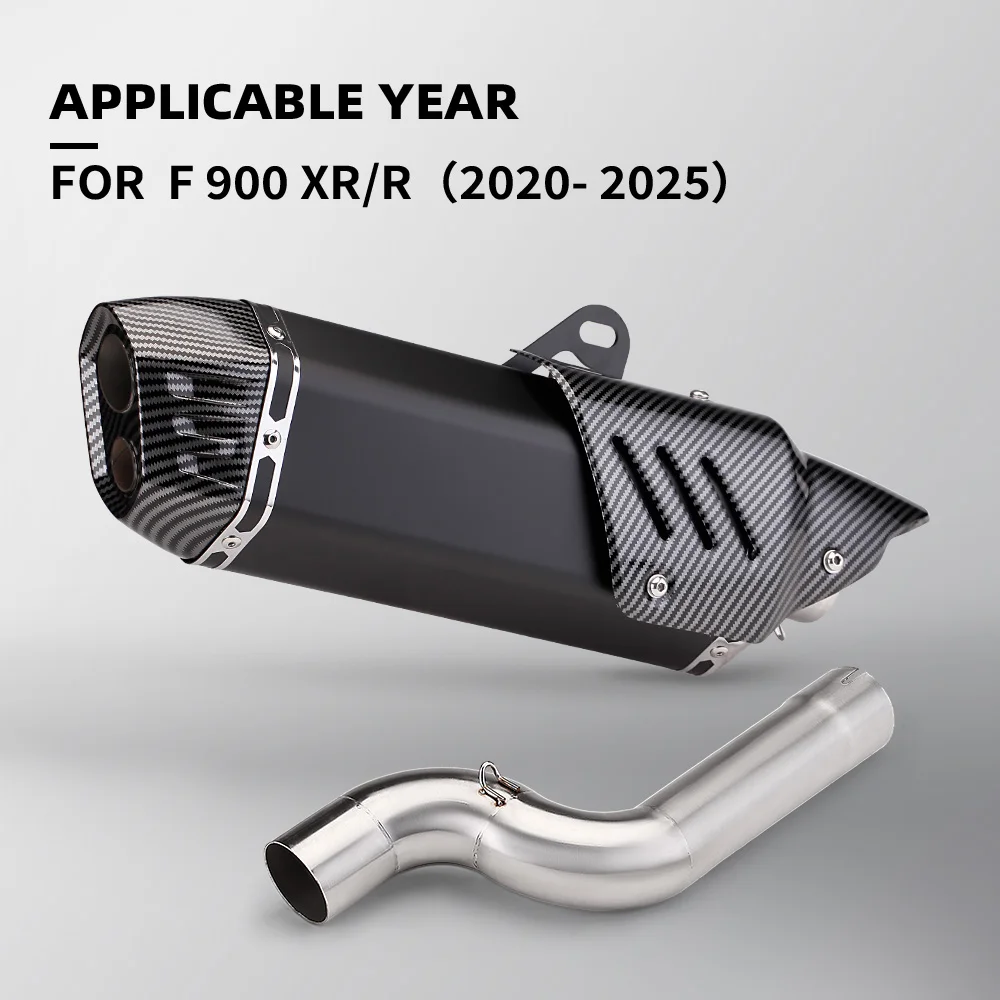 F900 Slip On Tube Motorcycle Exhaust Escape Systems Modify 51mm Interface Mid Link Pipe Fit For F900R F900XR 2020-2025