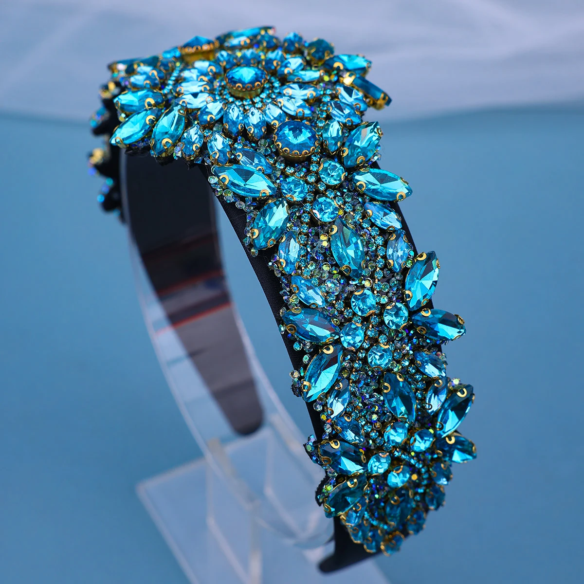 Fashion Baroque Retro Court Headband Luxury High Rhinestone Crystal Hair Band, Korean Style Face Wash Hair Accessories image 4