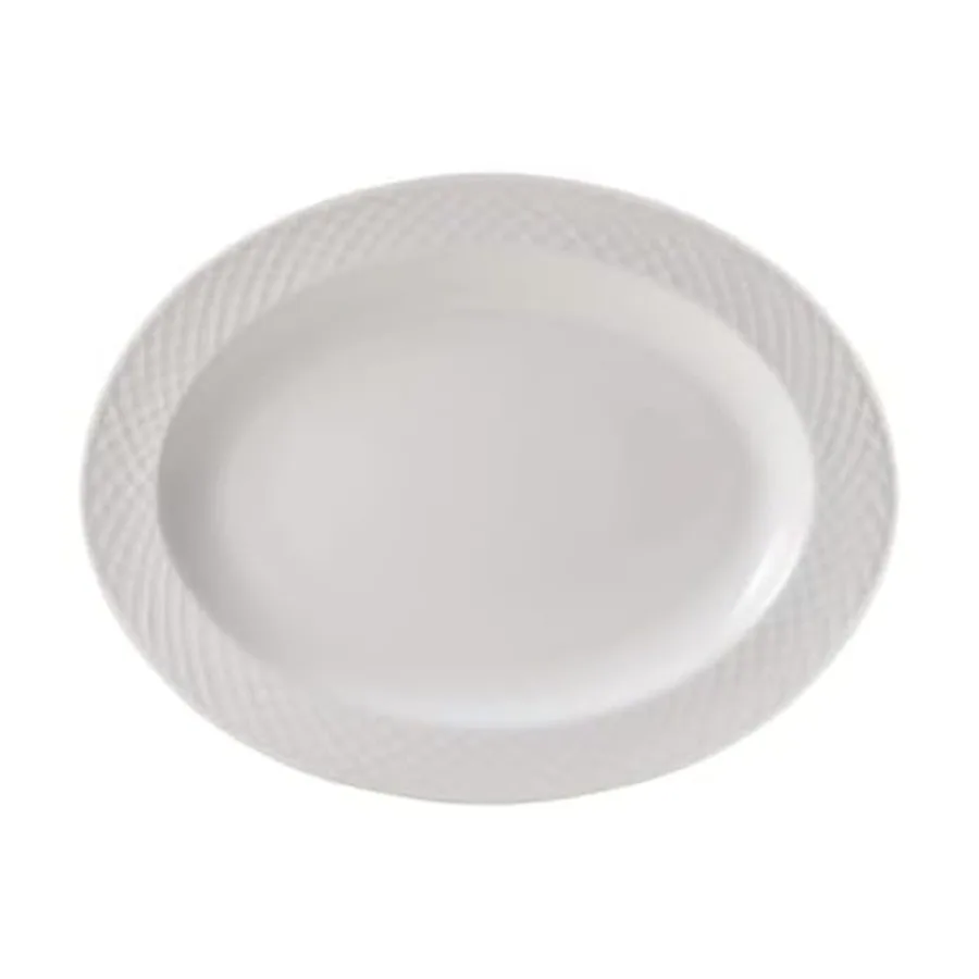 

Trellis White Bone China Lightwght Chip Resistant Oval Serving Platter White
