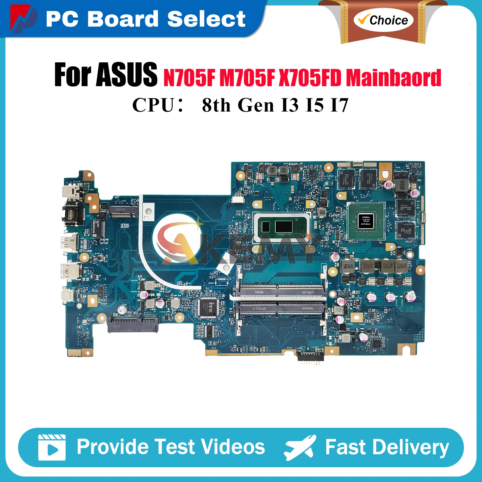 

X705FD Материнская плата для ноутбука ASUS VivoBook M705F N705F X705FN X705F Материнская плата для ноутбука с процессором I3 I5 I7 тест ОК быстрая доставка