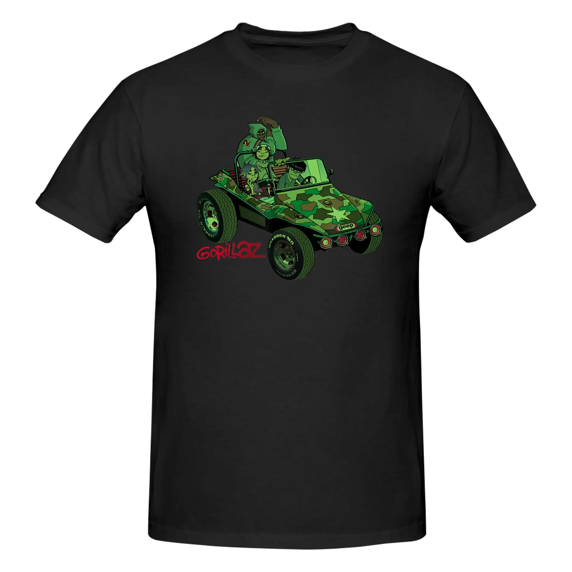 1 Piece Electro Funk Novelty Graphic 100% Cotton T-Shirt G-Gorillaz Rock Band Tops Tees For Men