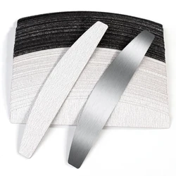 10Pcs/Lot Replacement Nail File Straight &Moon 100/180/240 Nail Buffer Removable SandPaper With Steel Handle Sanding Files #TF10