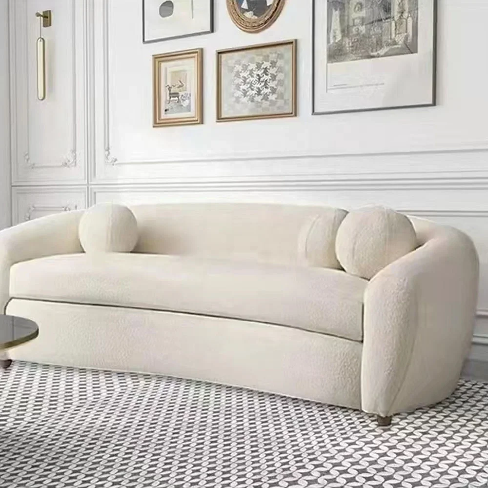 Modern New Design Fleece Luxury White Velvet Sofa For Living Room Furniture