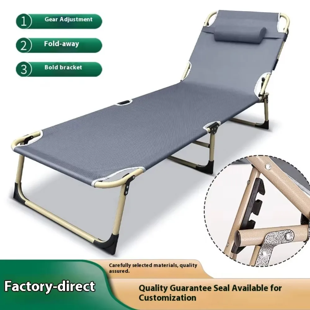 

Modern Style Portable Office Folding Bed Newly Upgraded Wider Ripped Design for Lunch Break Three-Fold Camping Bed Living Room