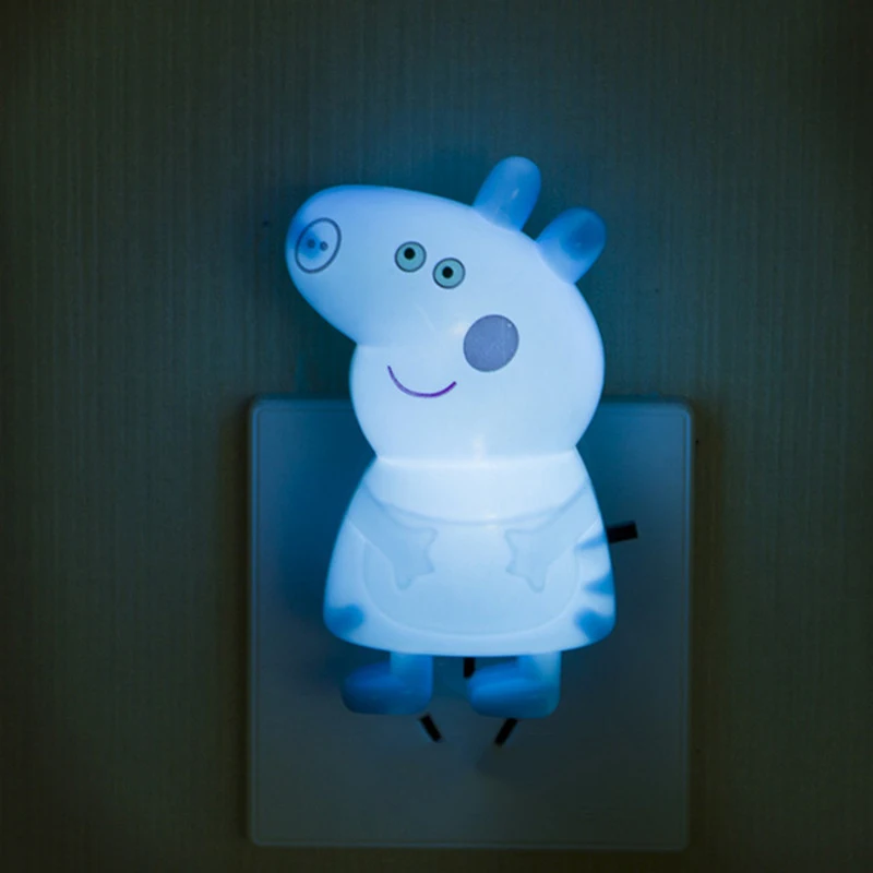 Peppa Pig LED Night Light Plug-in Cartoon Doll George Kawaii Children\'s Bedside Lamp Bedroom Lamp Children\'s Handmade Toy Gift