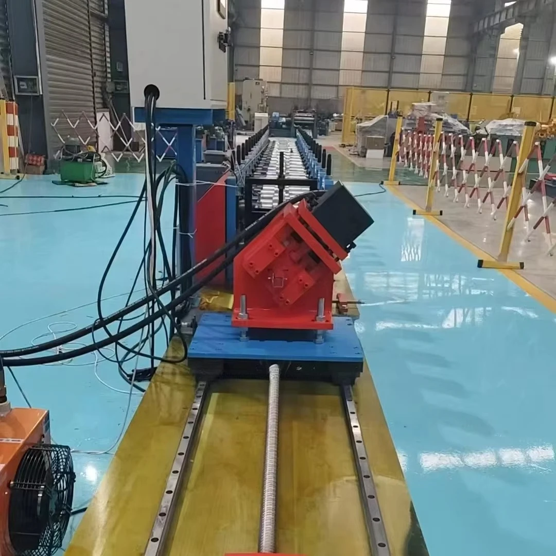PLC Controlled Steel Roll Forming Machine With Engine And Motor For Omega Profiling Hat Groove Keel