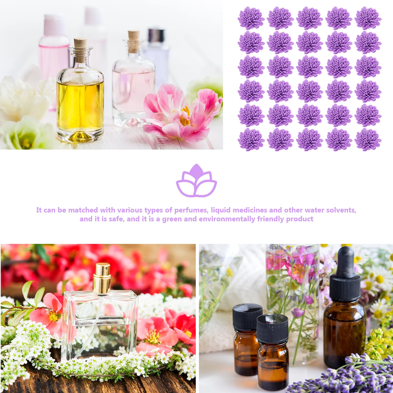 

100pcs Aromatherapy Accessories Flowers PE Material Aromatherapy Chrysanthemum Essential Oil Car Decorations Scented Flowers