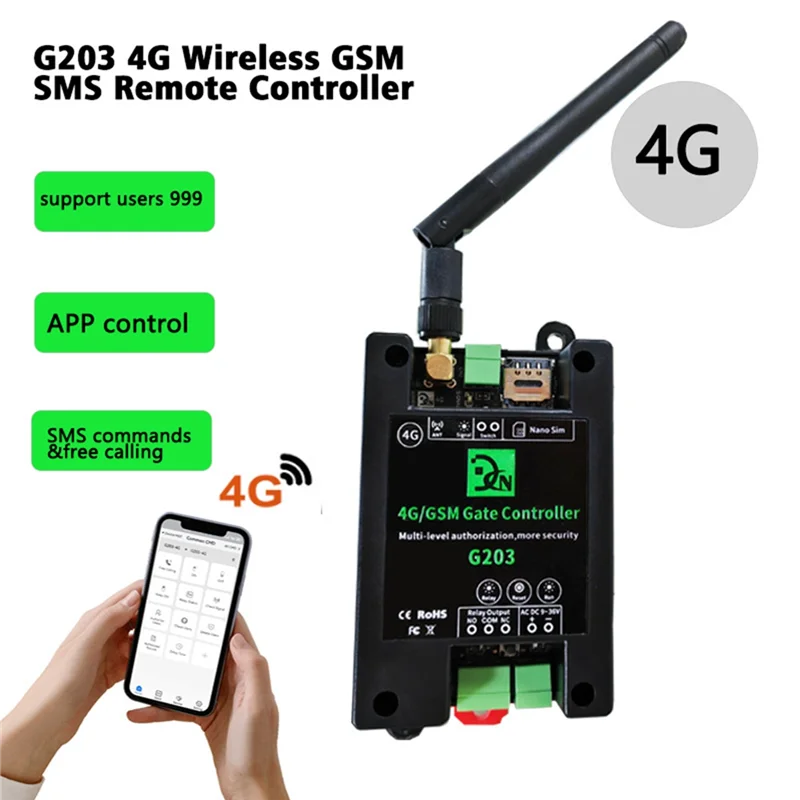 GSM 4G بوابة فتاحة وحدة تحكم الوصول عن بعد تشغيل/إيقاف التتابع التبديل للتحكم في الوصول باب المرآب-B65A