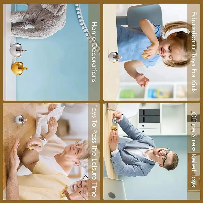 Mushroom Head Metal Gyro Fidget Ring Antistress for Children Simple Dimple Fidgets Hand Spinner Anti Stress Popite Anti-stress