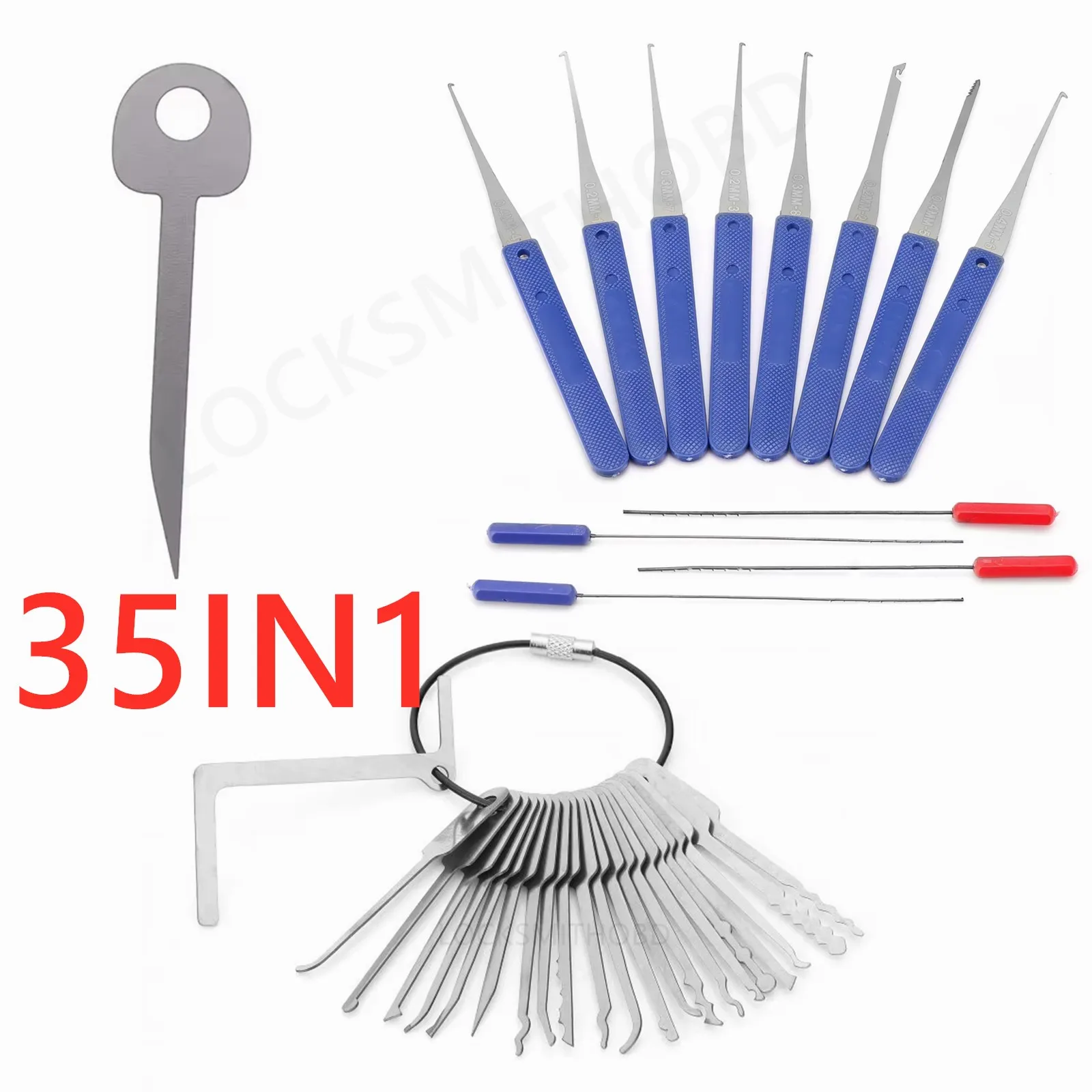 35PCS Broken Key Extractor Set Locksmith Tools Kit Key Remove Removal Hooks With Lockpick Beginner Tools