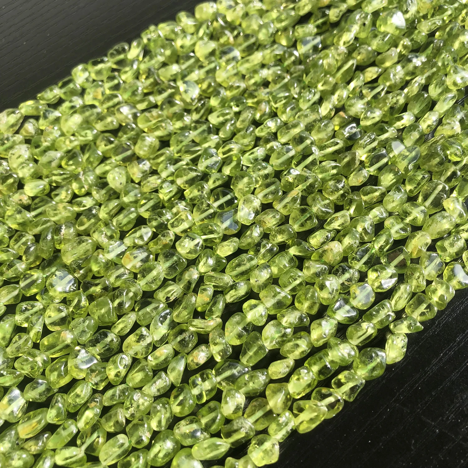 6-8mm Irregular Natural Green Peridot Stone Beads for Accessories Jewellery Making Bracelet Necklace 15 Inch