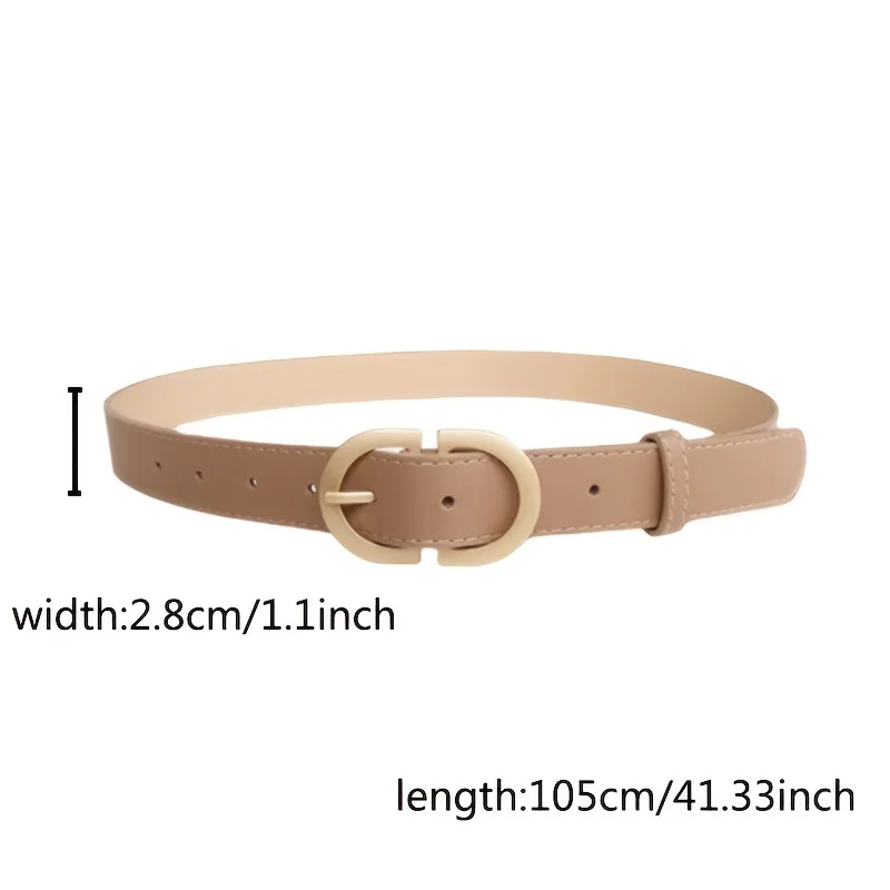 Women Leather Belt For Jeans Pants Dress Waist Belt With Golden Buckle For Women Girls