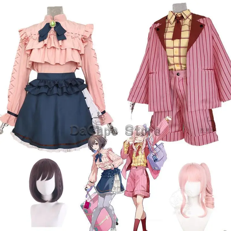 Project Sekai Colorful Stage Shinonome Ena Akiyama Mizuki Cosplay Costume Shorts Wig Anime Game Cos Pink Dress Suit Party Outfit