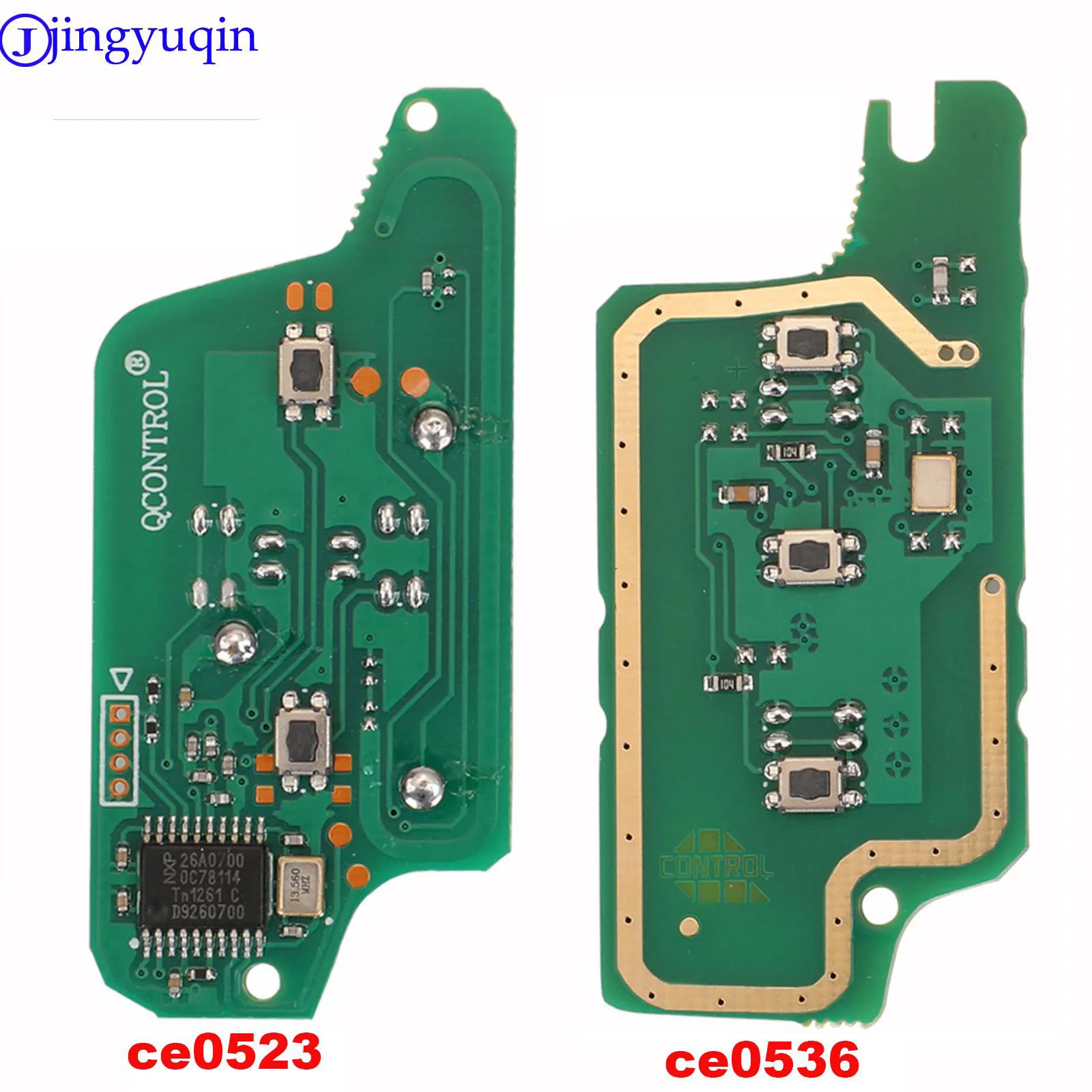 Jingyuqin-controle remoto para carro, pergunte/fsk, para peugeot 207, 307, 308, 407, 607, 807, citroen c2, c3, c4, c5, c6, ce523, ce536, 7941, 7946,