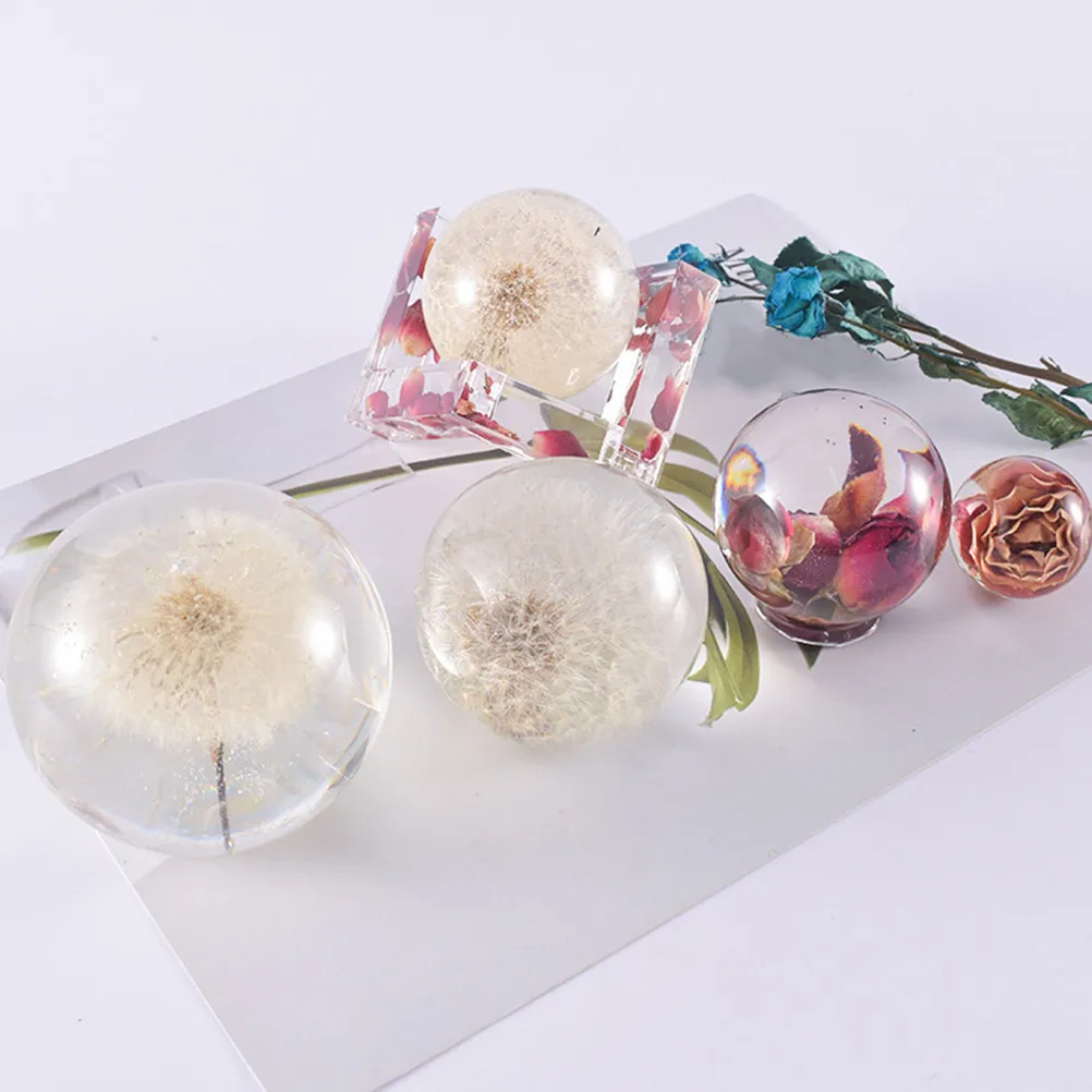 

2Pcs Crystal Ball Mold Silicone Premium Non-Stick Resin Sphere Mold for DIY Craft Projects Spherical Globe Decoration