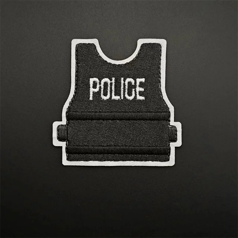 1Set Embroidered Letter Patch Police dog Bulletproof vest DIY Clothing Iron-On Appliques for T-Shirts Jeans Masks Backpacks Hats