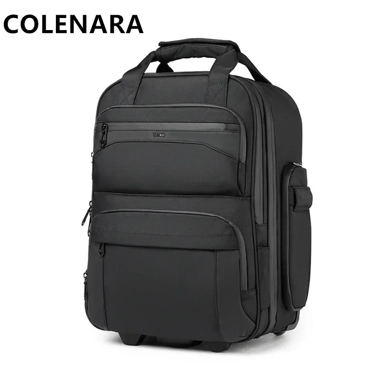 COLENARA 20-inch Carry-on Travel Luggage Oxford Cloth Boarding Box Multifunctional Trolley Case Student Shoulder Bag Suitcase