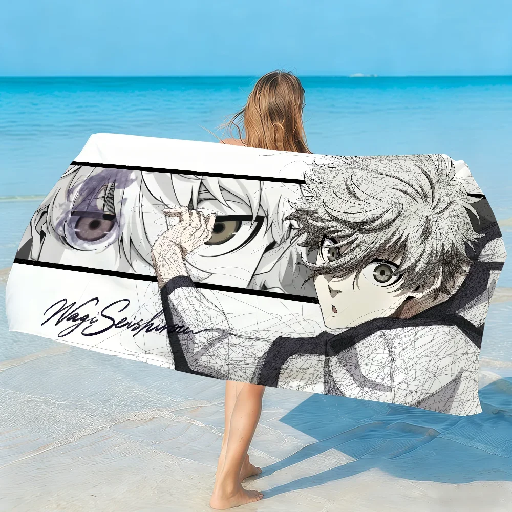 Anime B-Blue Lock-S Towel Soft Lightweight Anti-Sand Large Beach Towel Quick-Drying Bath Sports Family