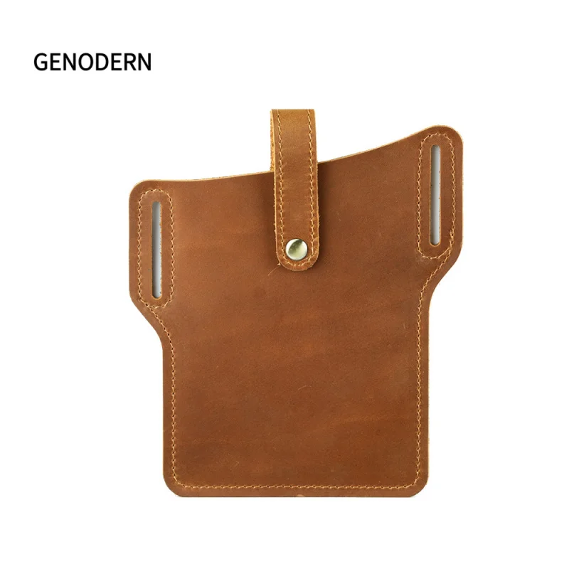 

Vintage Crazy Horse Leather Men's Phone Bag Outdoor Portable Waist Hanging Phone Leather Bag