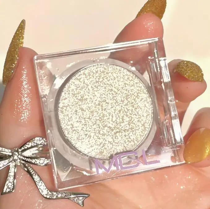 baked eyeshadow Diamond Glitter Eyeshadow Shiny Pearlescent White Brown with Flash Eye Shadow Palette Long Lasting Eyes Makeup