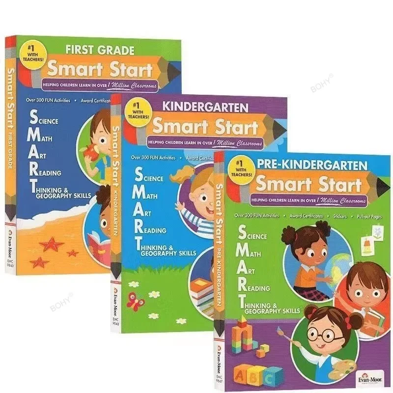 

Smart Start English Science Math Art Reading Thinking & Geography Textbook Workbook Kindergarten First Grade