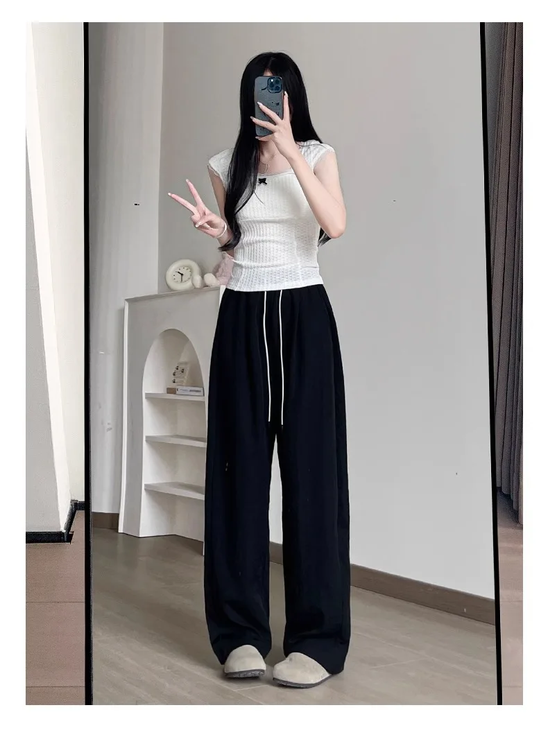 

Широкие брюки для бега, женские хлопковые женские осенние синельные брюки большого размера, минималистичные городские трикотажные детали для взрослых, уникальные нежные