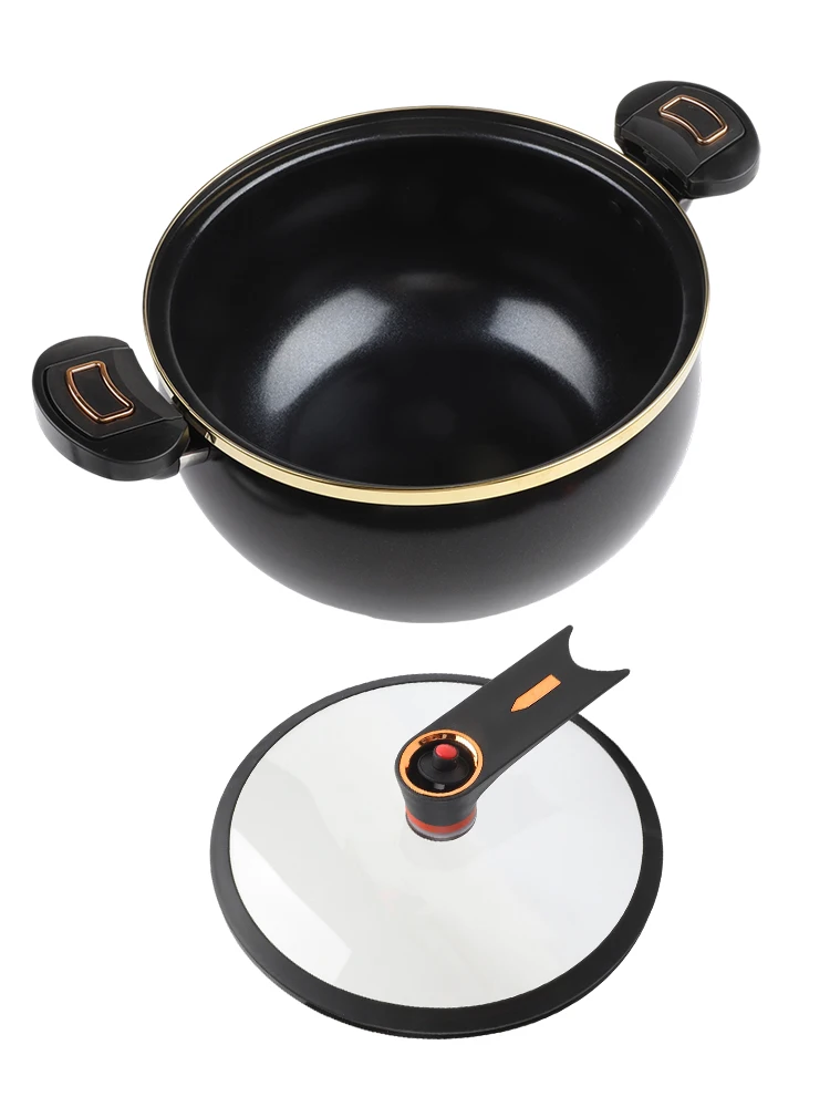 

Family Cooking 11.02*5.9inches Cast Iron Soup Pot Cast Iron Multifunction Cooker Soup Pot Easy Cleaning Pottery