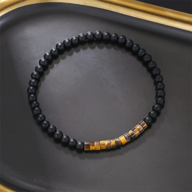 Minimalist 4mm Bead Bracelet Unisex Emperor Onyx Small Stone Braclet Meditation Yoga Strand Braslet Couple Brazalete Pulsera New