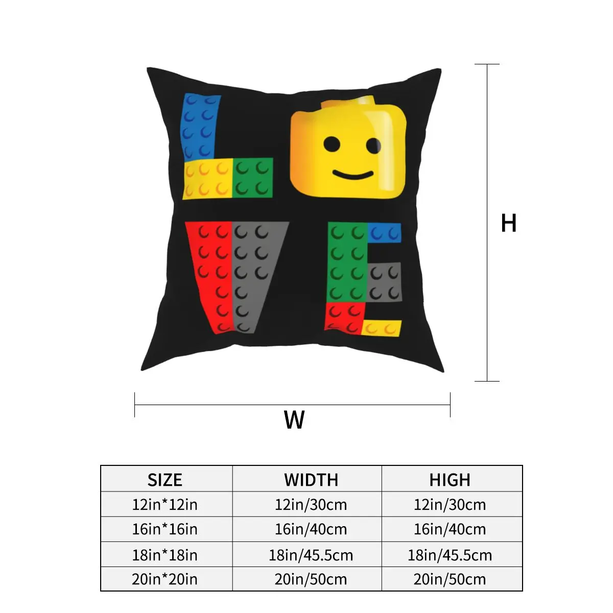 Custom Legos Love Parody Quality Oldskool Artwork Pillowcase Throw Pillow Cover Printed Ultra Soft Cushion Cover