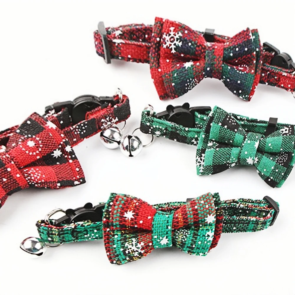 New Product Hot Sale Cat Christmas Collar Amazon Pet Dog Collar Christmas Bow Tie Pet Collar In Stock