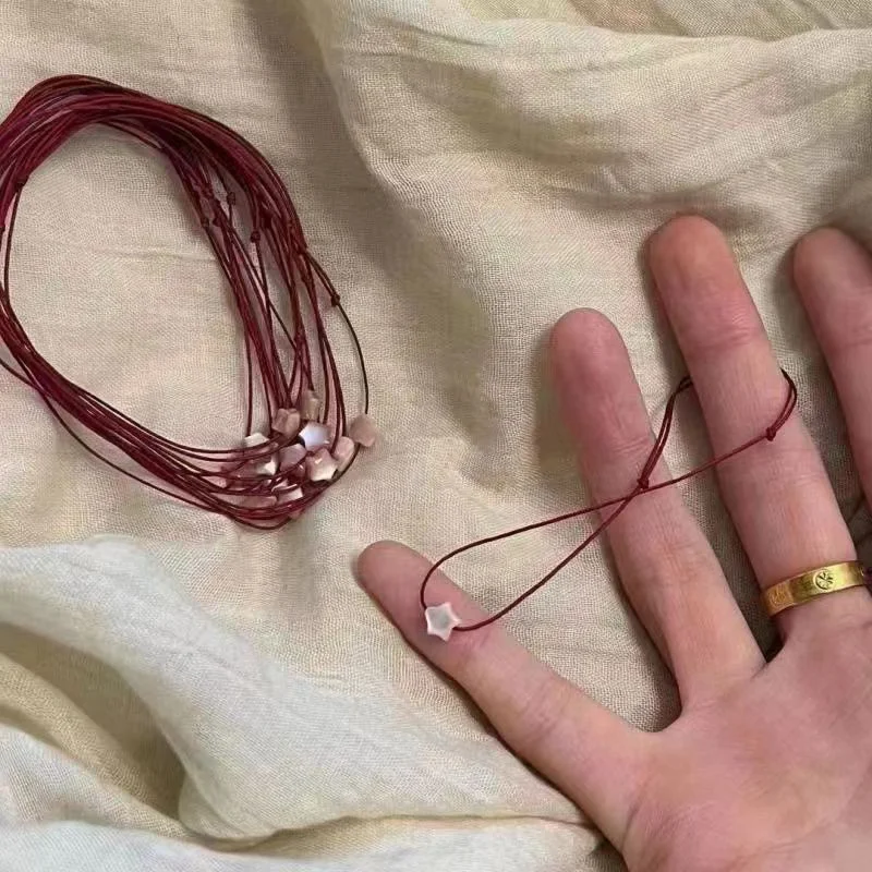 Lucky Red Rope Pink Pentagram Bracelets For Women Friendship Adjustable Star Hand Chain Fashion Jewelry Gifts Accessories